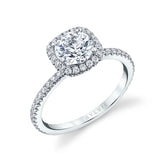Cushion Cut Classic Halo Engagement Ring - Vivian
